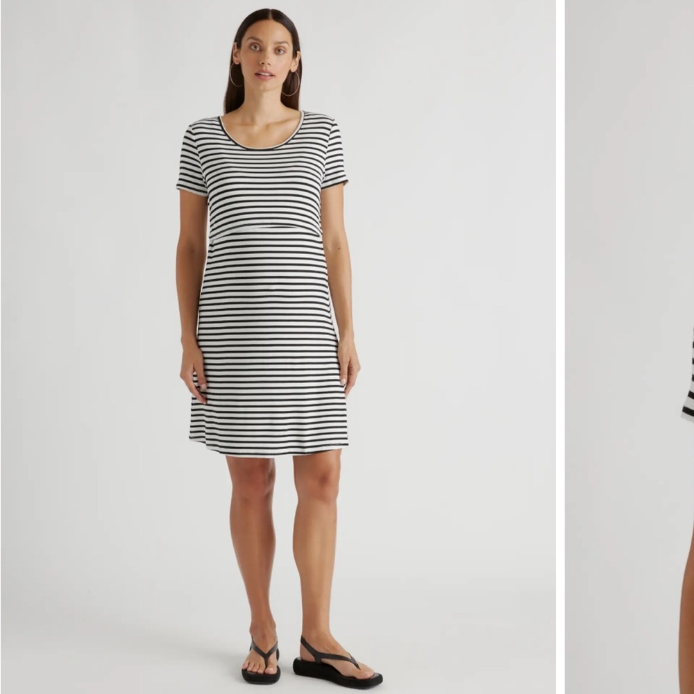 Quince Bamboo Jersey Maternity & Nursing Lounge Dress NWOT